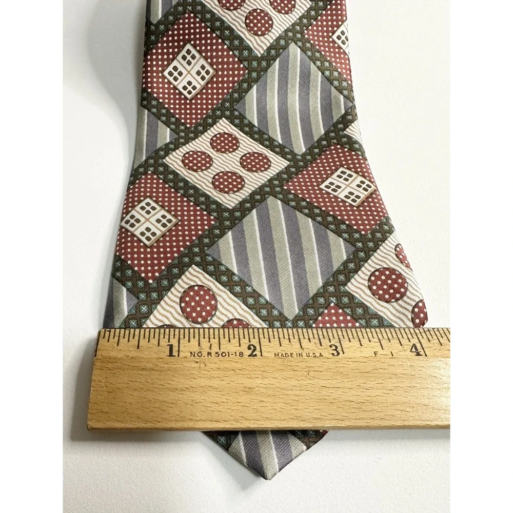 Hills Cashmere House Neck Tie By Michelsons All Silk Made In England Dots Domino